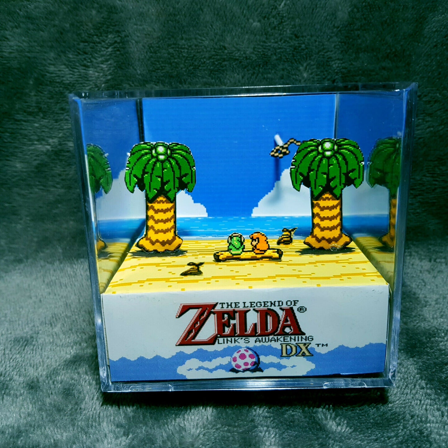 The Legend of Zelda - Link's Awakening 3D Cube Handmade Diorama - Gameboy Fanart
