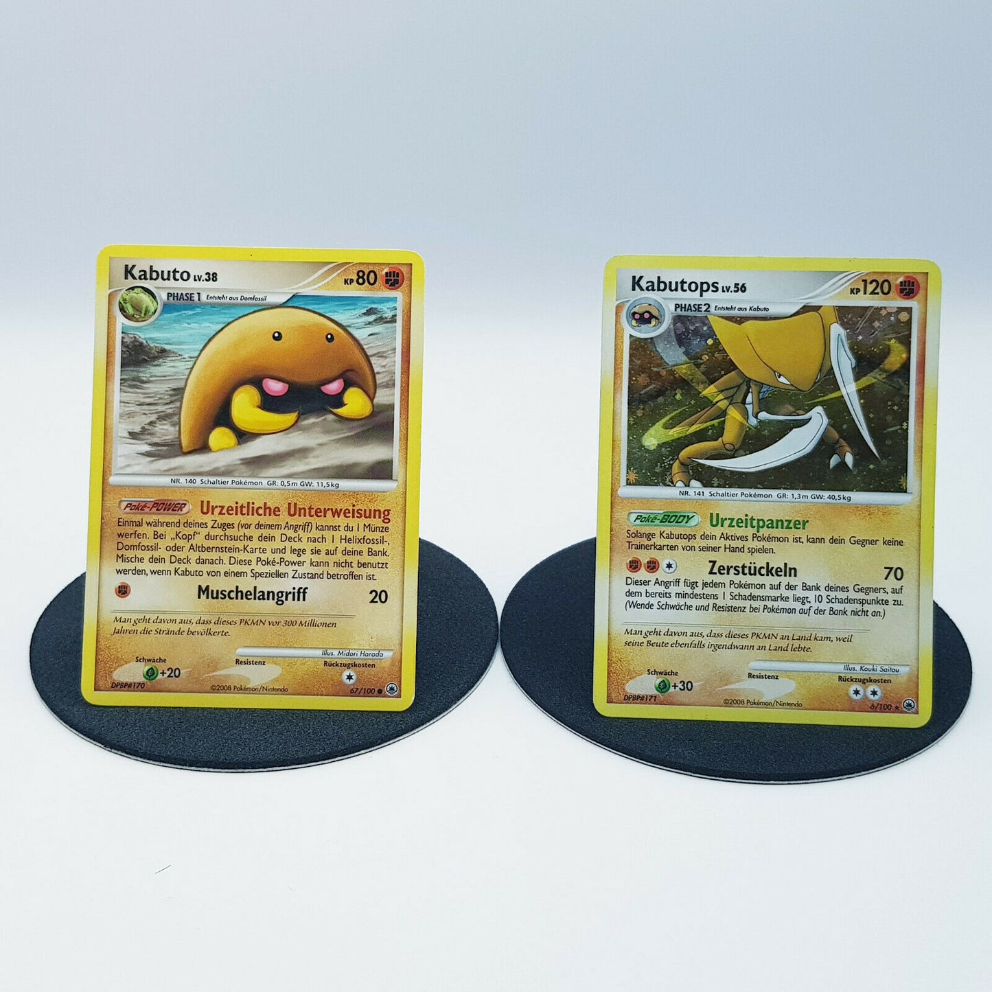 Pokemon Karten Kabuto 67/100 Kabutops 6/100 holo Diamant & Pearl 2008