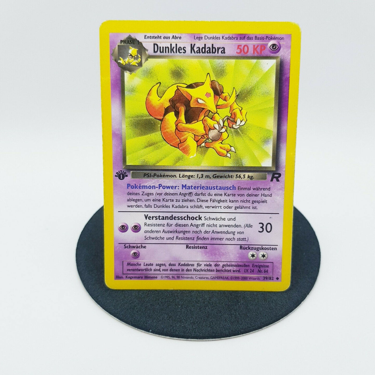 Pokemon Karte - dunkles Kadabra 39/82 1. Edition Team Rocket 2000