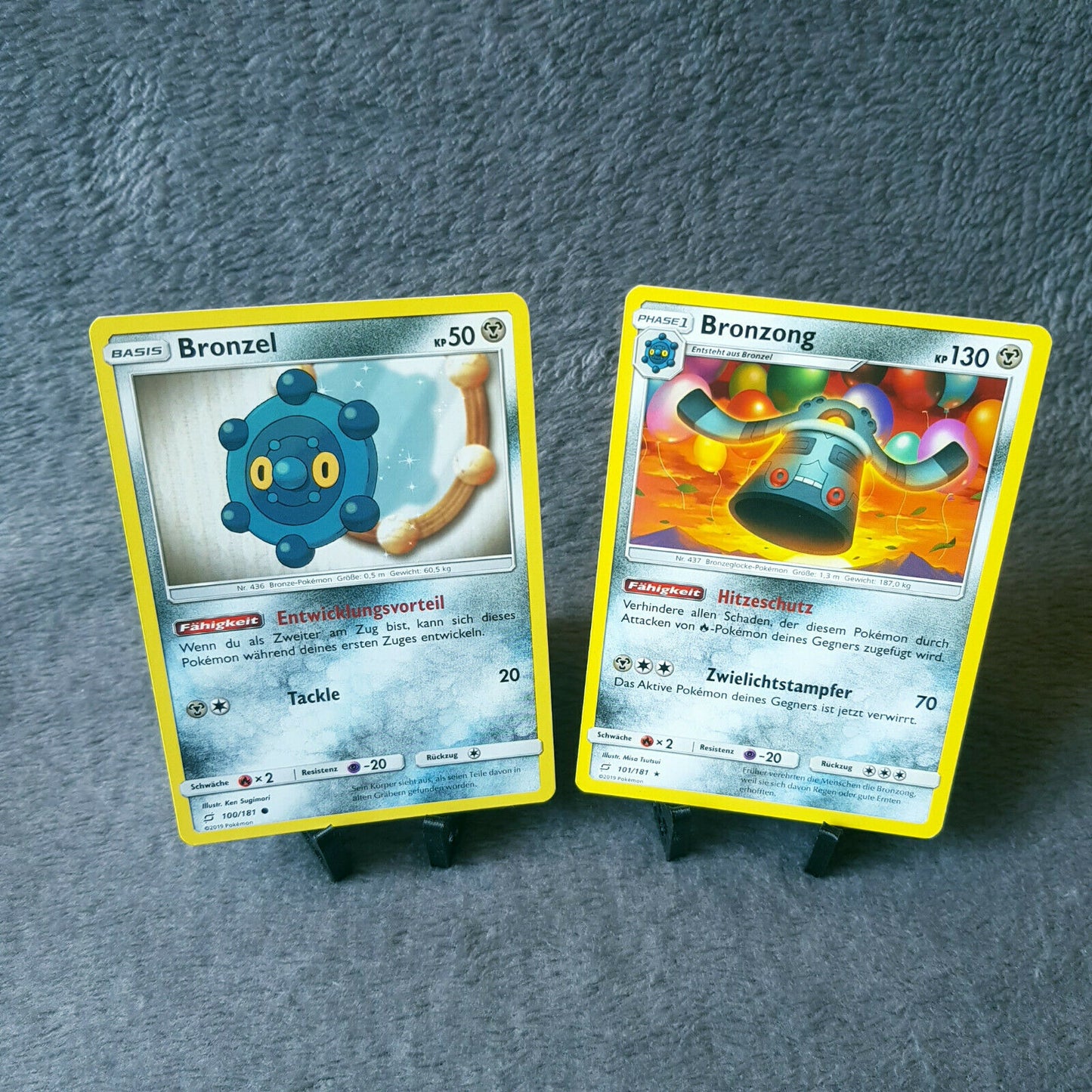 Pokemon - Bronzel 100/181 & Bronzong 101/181 - S & M - Teams sind Trumpf 2019