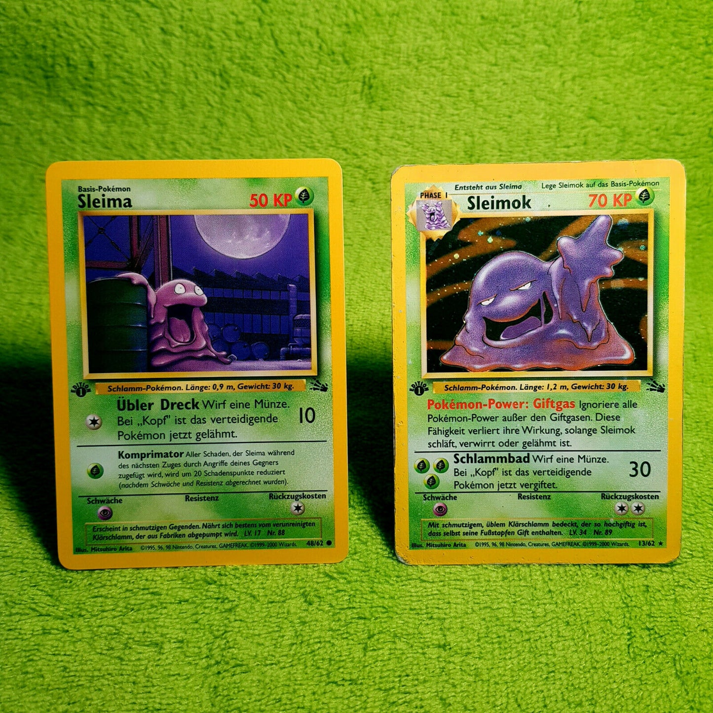 Pokemon - Sleima 48/62 Sleimok 13/62 - Holo - 1. Edition