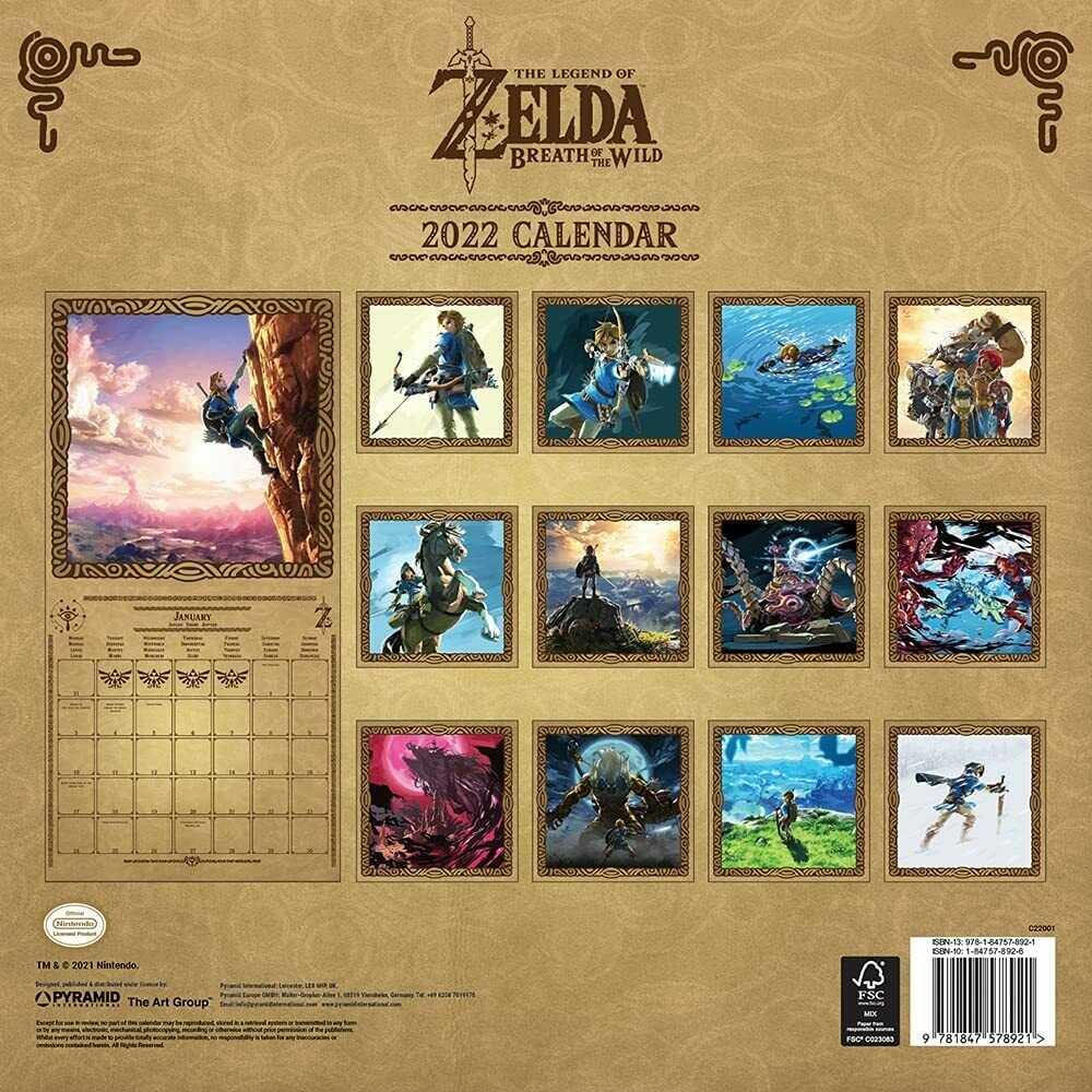 Wandkalender 2022 - The Legend of Zelda - Breath of the Wild