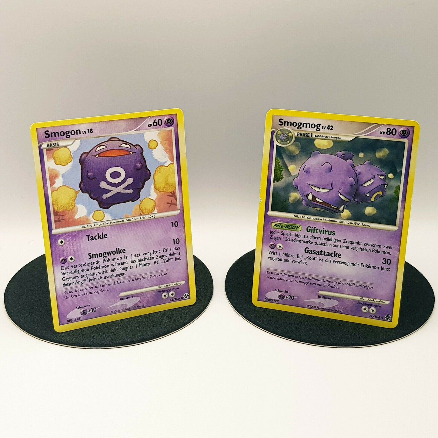 Pokemon Karten Smogon 74/106 Smogmog 31/106 rare Diamant & Perl 2008 DE