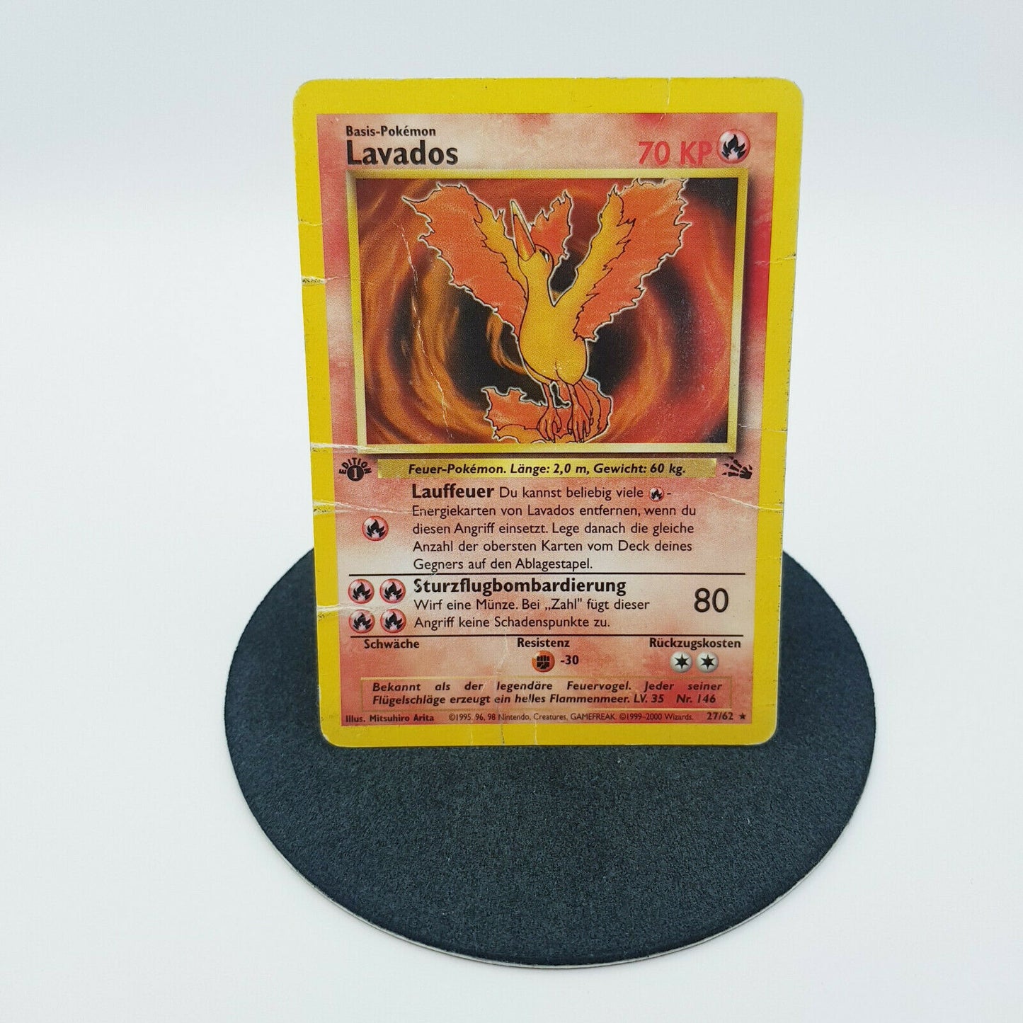 Pokemon Karte - Lavados 27/62 rare 1. Edition Fossil Set 2000 deutsch