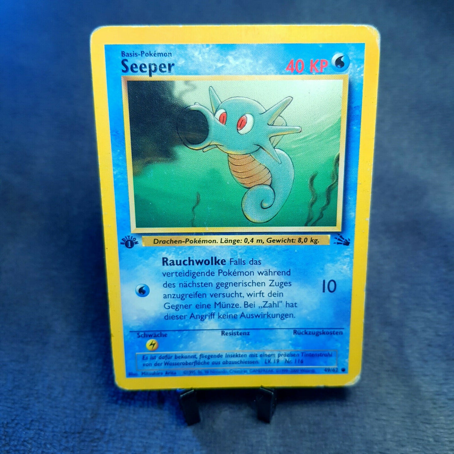 Pokemon Karte - Seeper 49/62 - 1. Edition - Fossil Set - deutsch