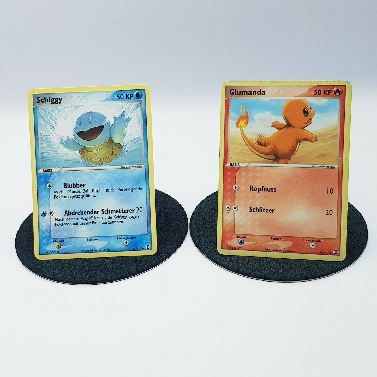 Pokemon Card Schiggy 83/112 Glumanda 58/112 EX Feuerrot & Blattgrün 2004