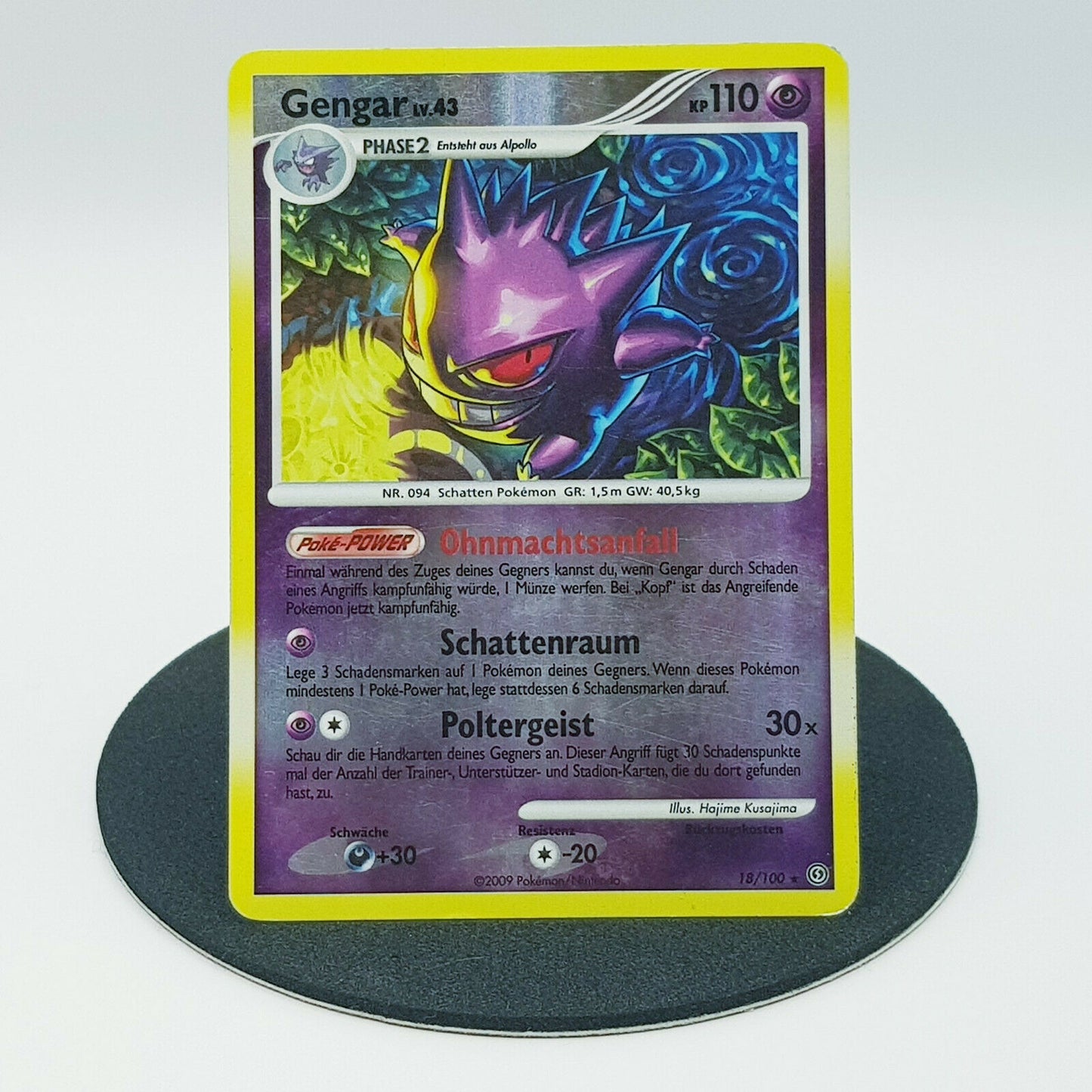 Pokemon Karte Gengar 18/100 reverse holo Diamant & Perl Sturmtief 2009