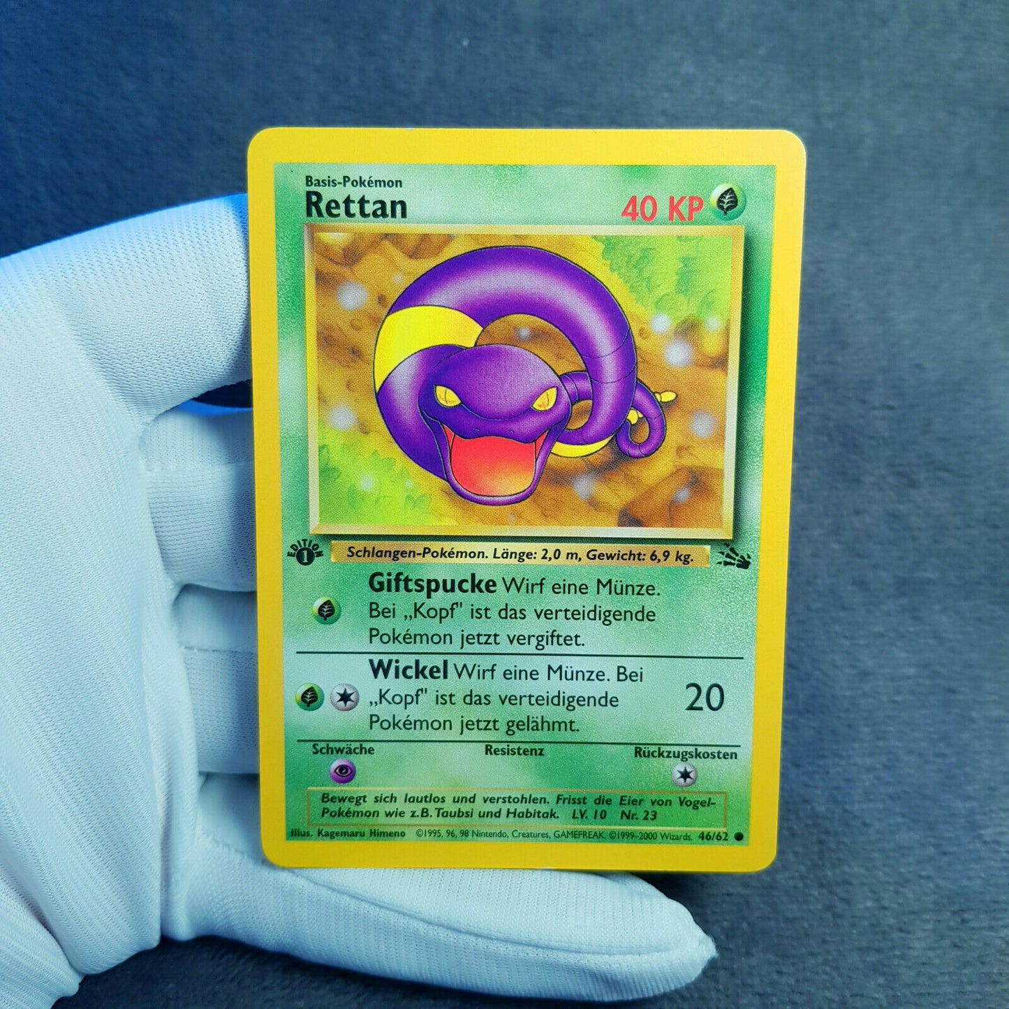 Pokemon Karte - Rettan 46/62 - 1. Edition - Fossil Set - deutsch - Near Mint