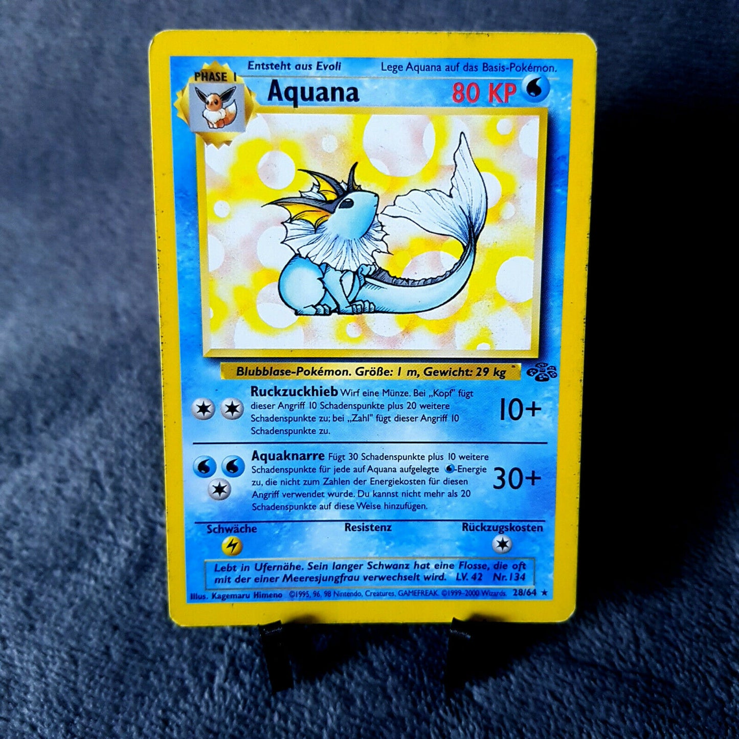 Pokemon - Aquana 28/64 rare - Dschungel Set 2000 - NEAR MINT