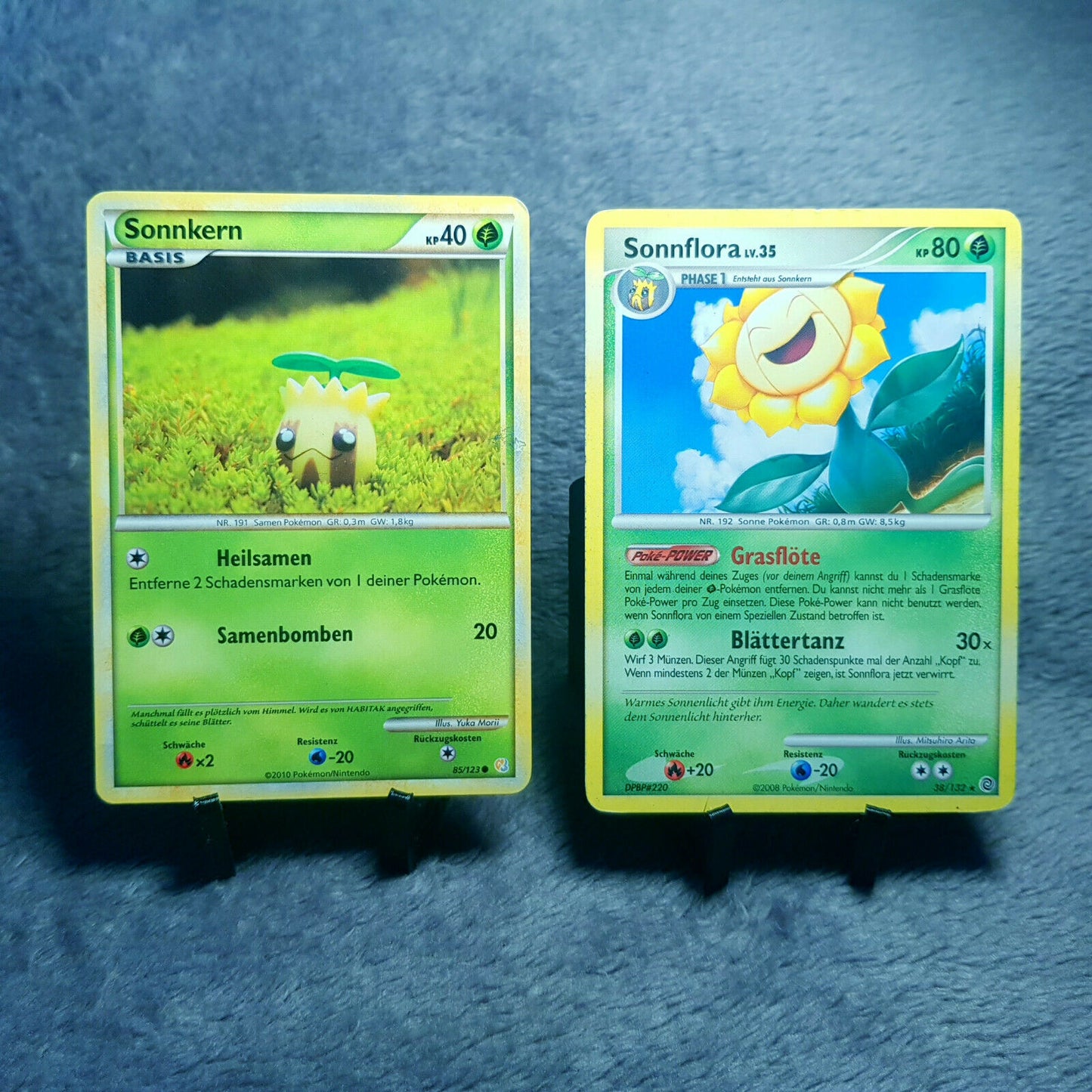 Pokemon | Sonnkern 85/123 & Sonnflora 38/132 rare | deutsch | PSA Near Mint