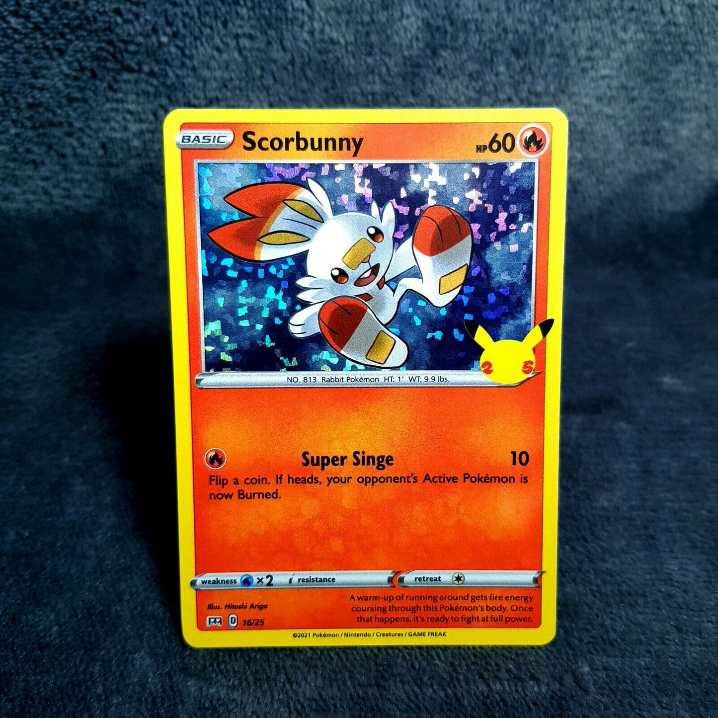 Pokemon - Scorbunny 16/25 HOLO - 25th Anniversary Mc Donald's Promo 2021 - MINT