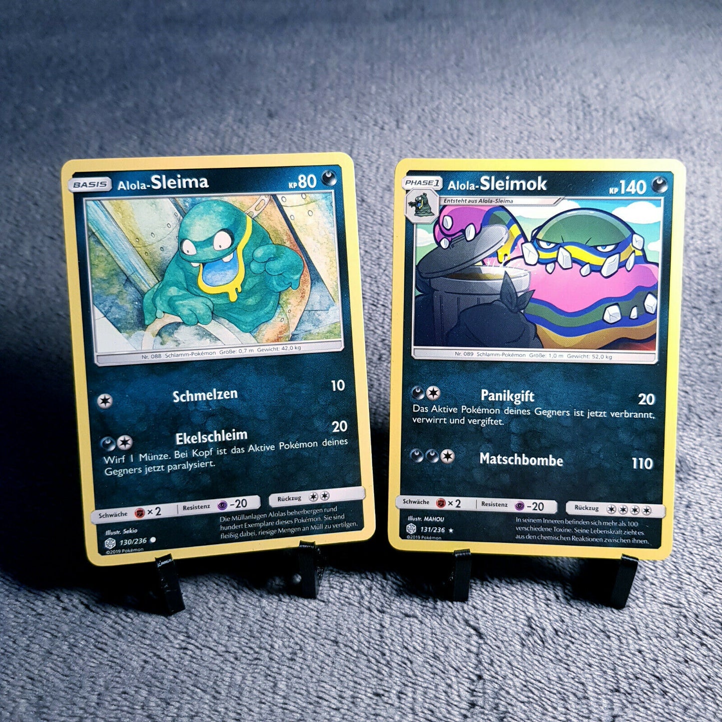 Pokemon Karten | Alola-Sleima 130/26 & Alola-Sleimok 131/236 | rare | Mint | PSA