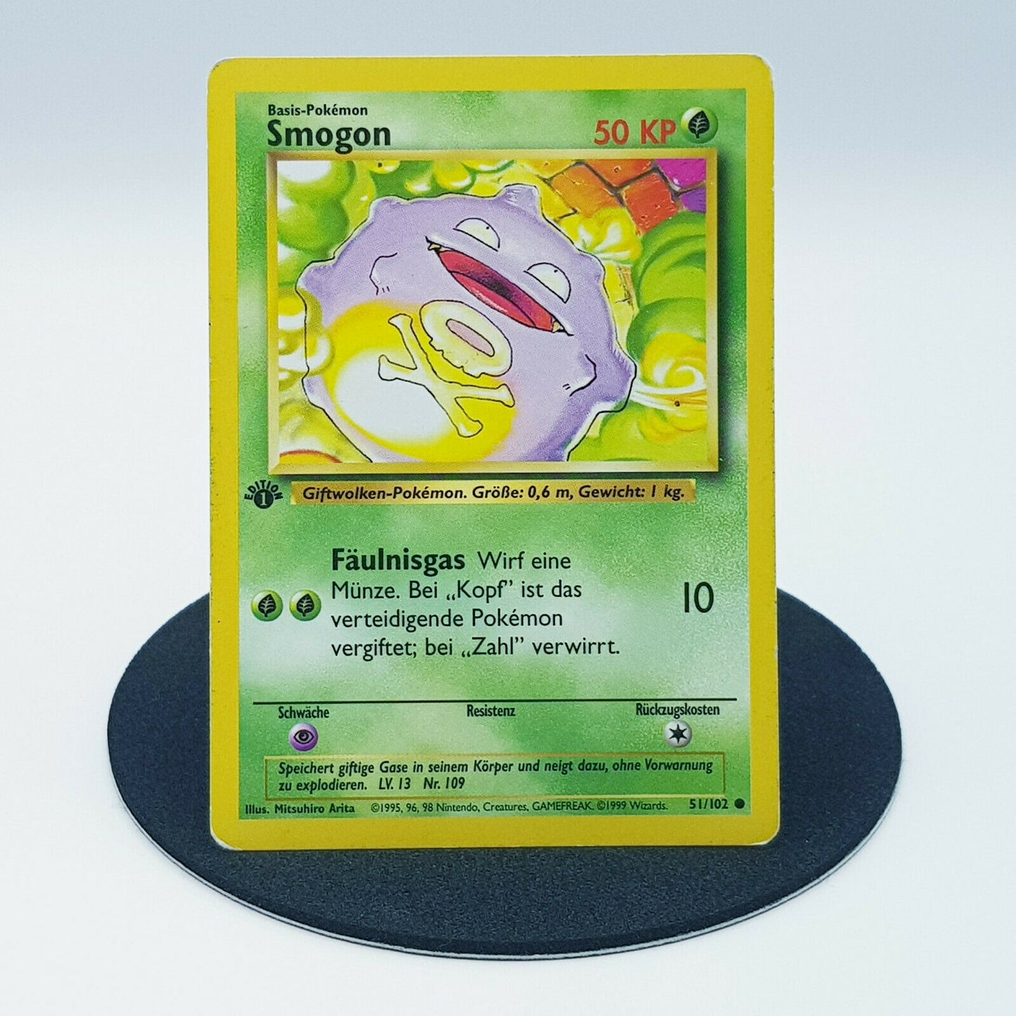 Pokemon Karte Smogon 51/102 1. Edition Base Set 1999