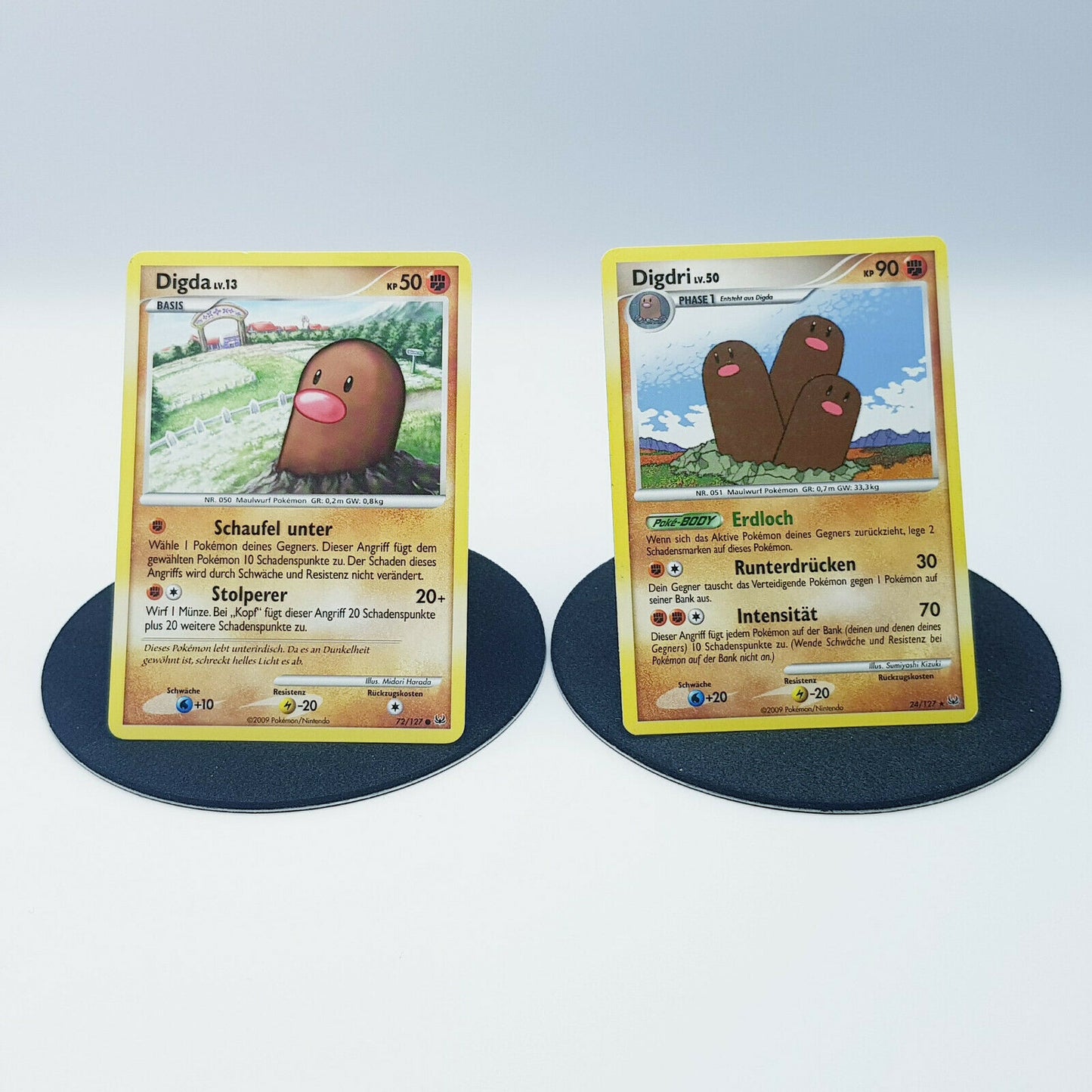 Pokemon Cards Digda 72/127 Digdri 24/127 Platin 2009 near mint