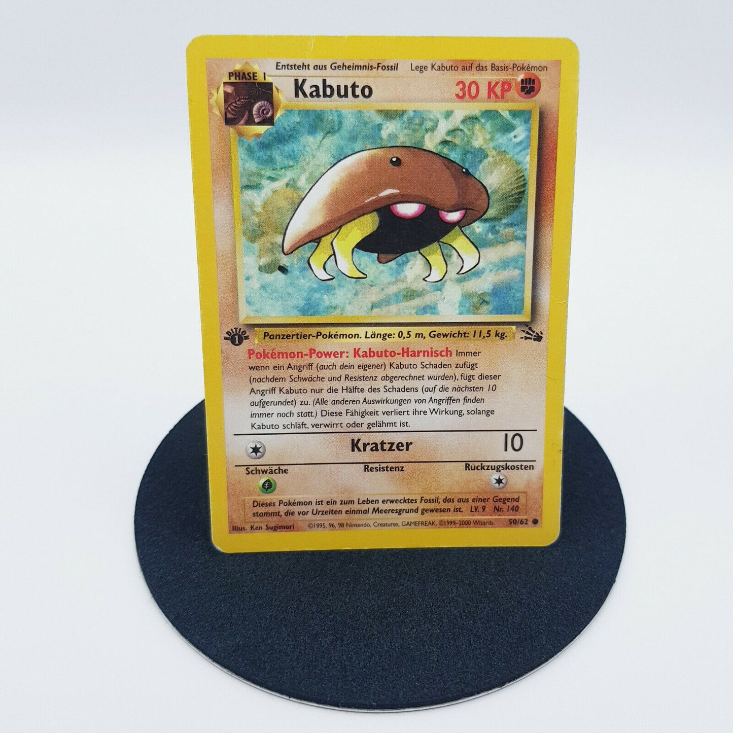 Pokemon Karten - Kabuto 50/62 1. Edition & Kabutops 9/62 Fossil Set 2000 deutsch