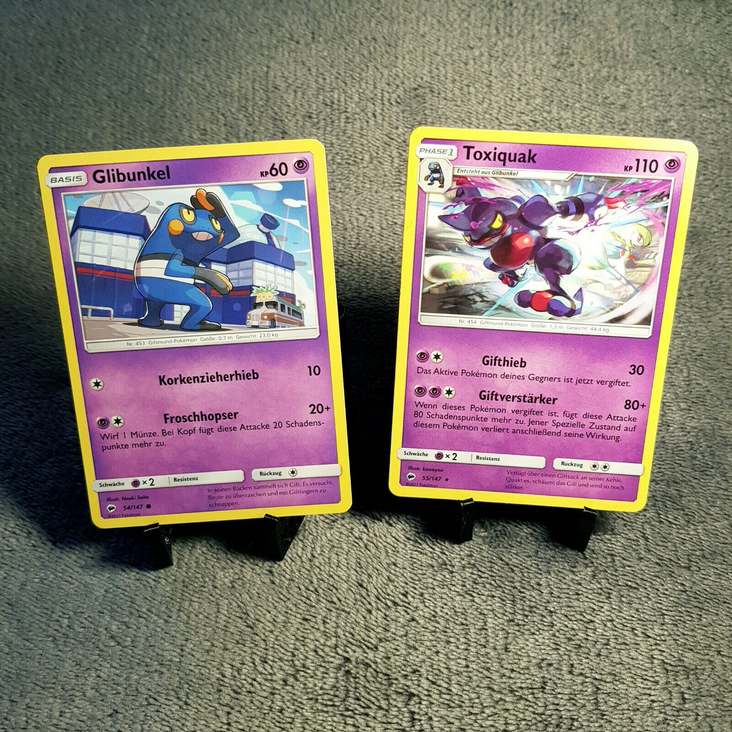 Pokemon Karten | Glibunkel 54/147 & Toxiquak 55/147 rare | deutsch | mint