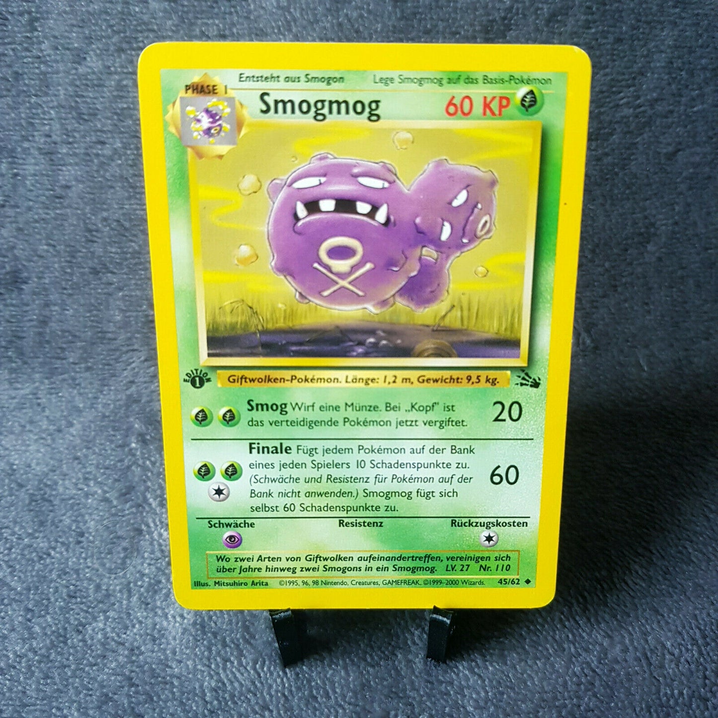 Pokemon Karte - Smogmog 45/62 - 1. Edition - Fossil Set - deutsch - NEAR MINT