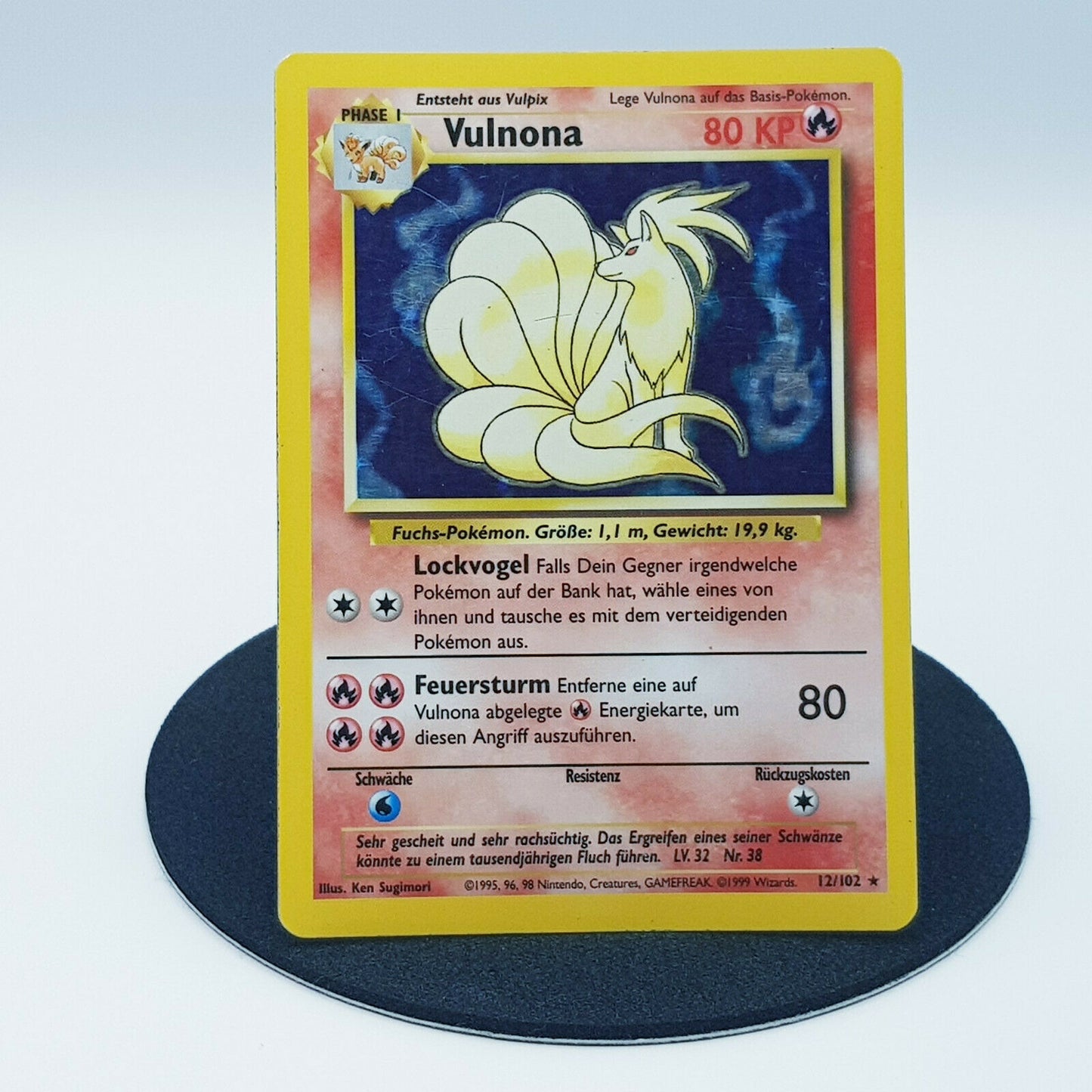 Pokemon Karte Vulnona 12/102 rare holo Base Set 1999