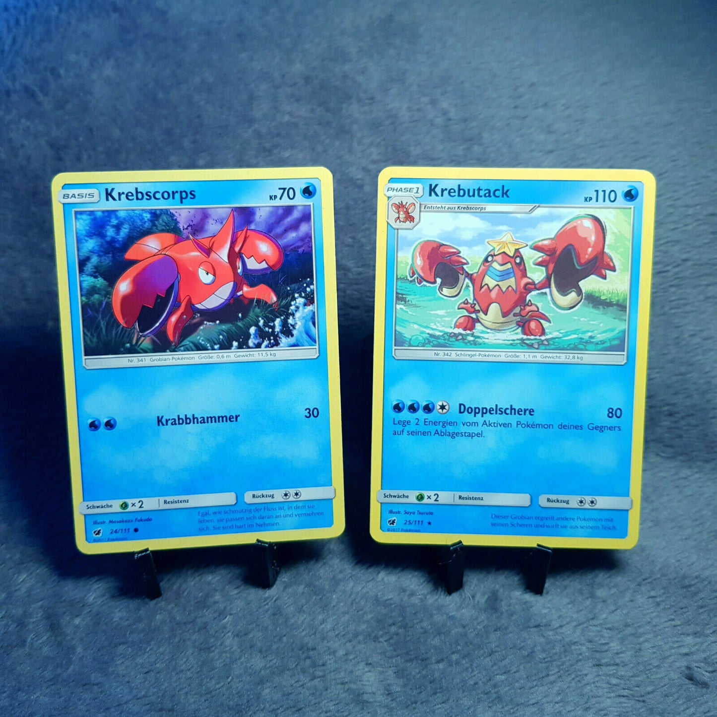 Pokemon | Krebscorps 24/111 & Krebutack 25/111 rare | deutsch | PSA Near Mint