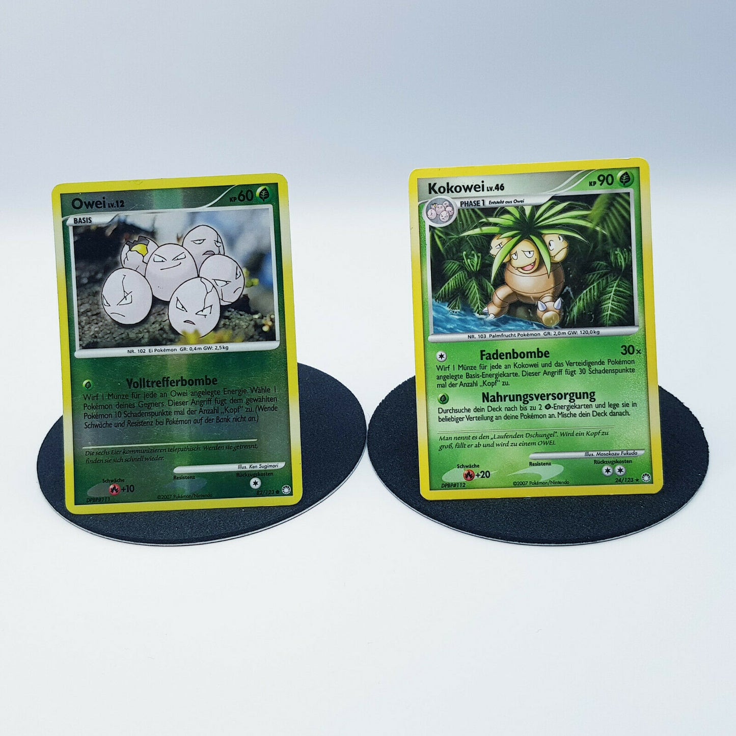 Pokemon Cards Owei 82/123 holo Kokowei 24/123 Diamant & Perl 2007