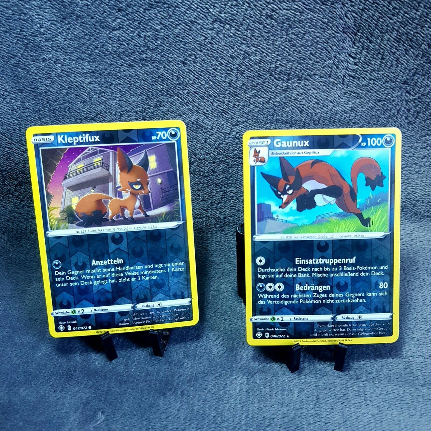 Pokemon Karten | Kleptifux 47/72 holo & Gaunux 48/72 holo | deutsch | Mint