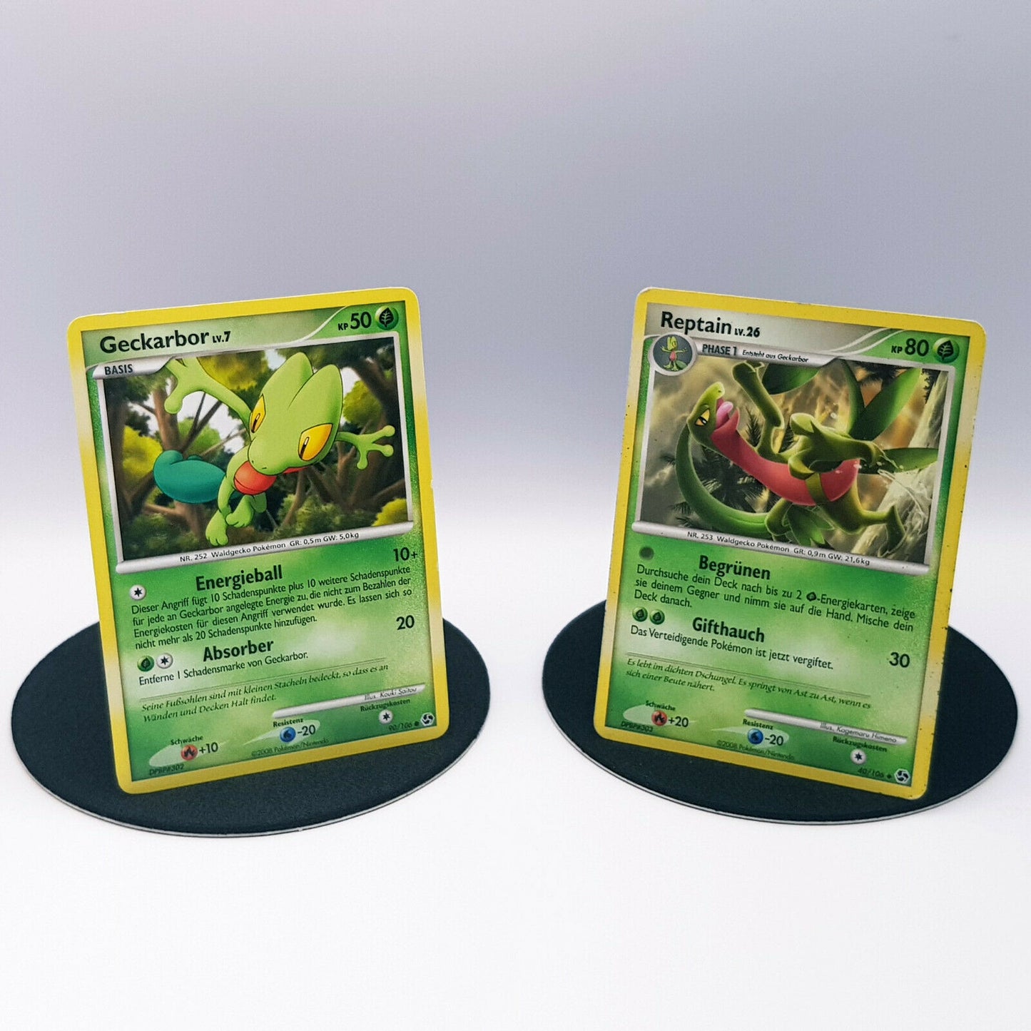 Pokemon Karten Geckarbor 90/106 Reptain 40/106 Diamant & Perl 2008 DE