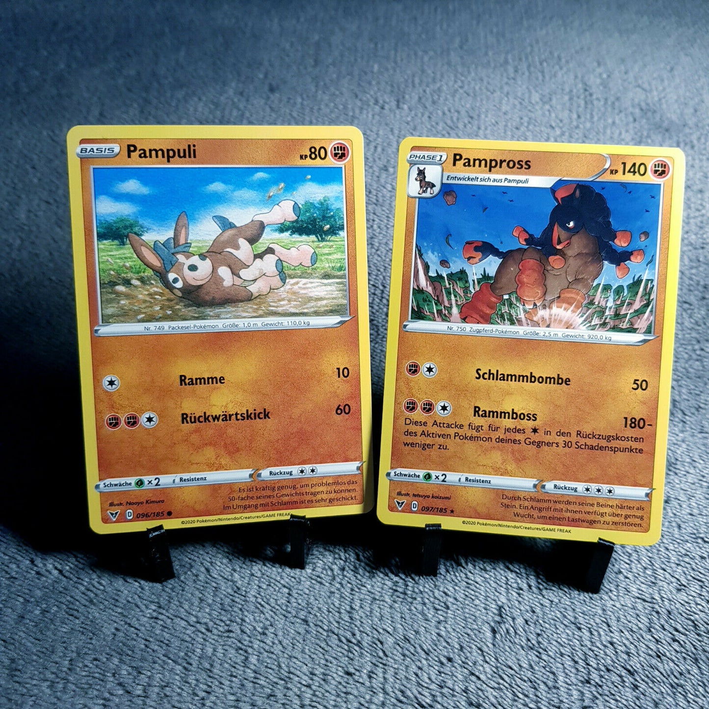 Pokemon Karten | Pampulli 96/185 & Pampross 97/185 rare | Mint | PSA