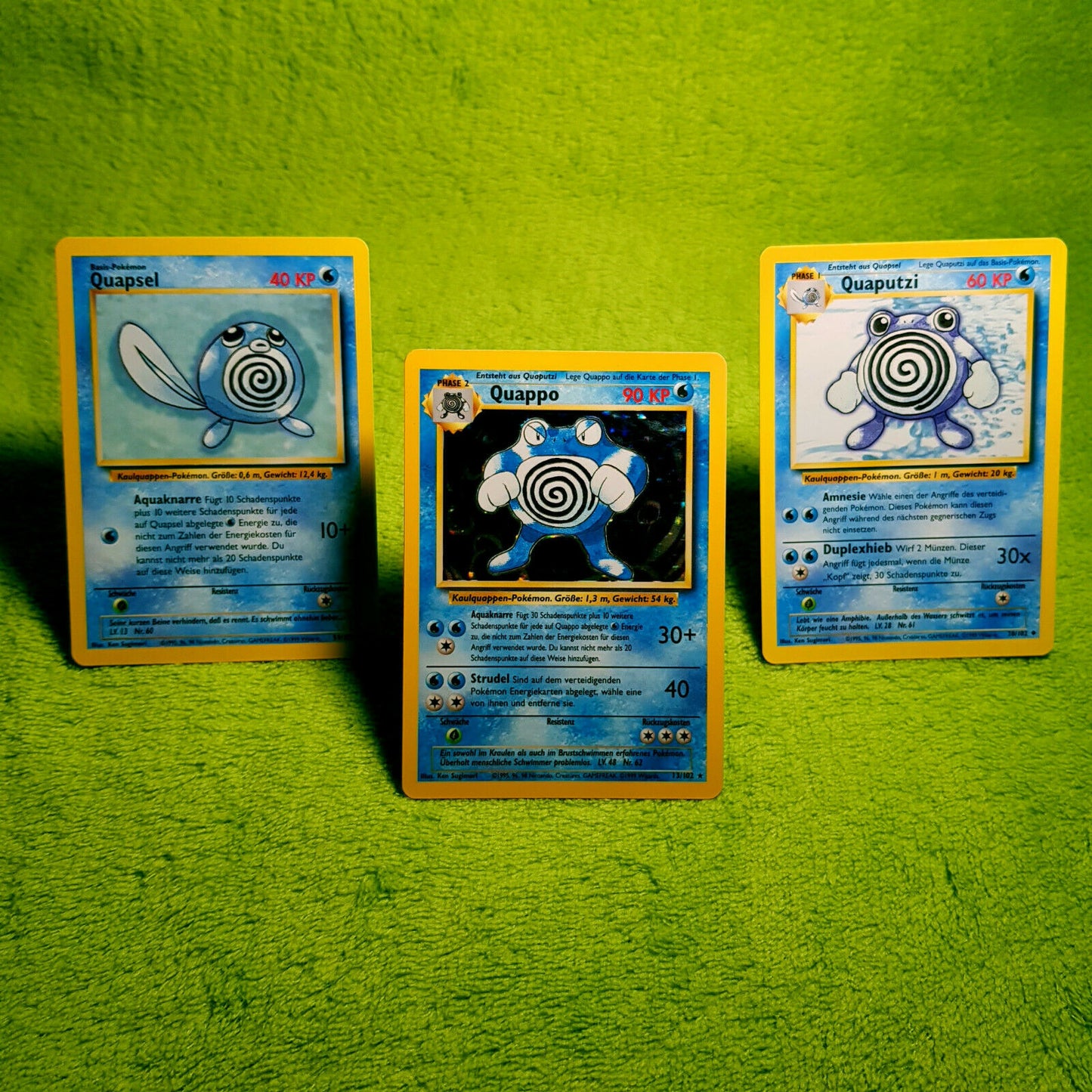Pokemon - Quapsel 59/102 Quaputzi 38/102 Quappo 13/102 holo - Base Set (1999)