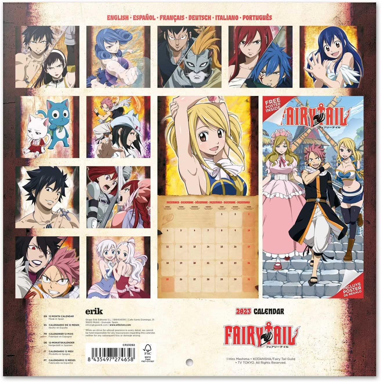 Fairy Tail Kalender Wandkalender 2023 Erik