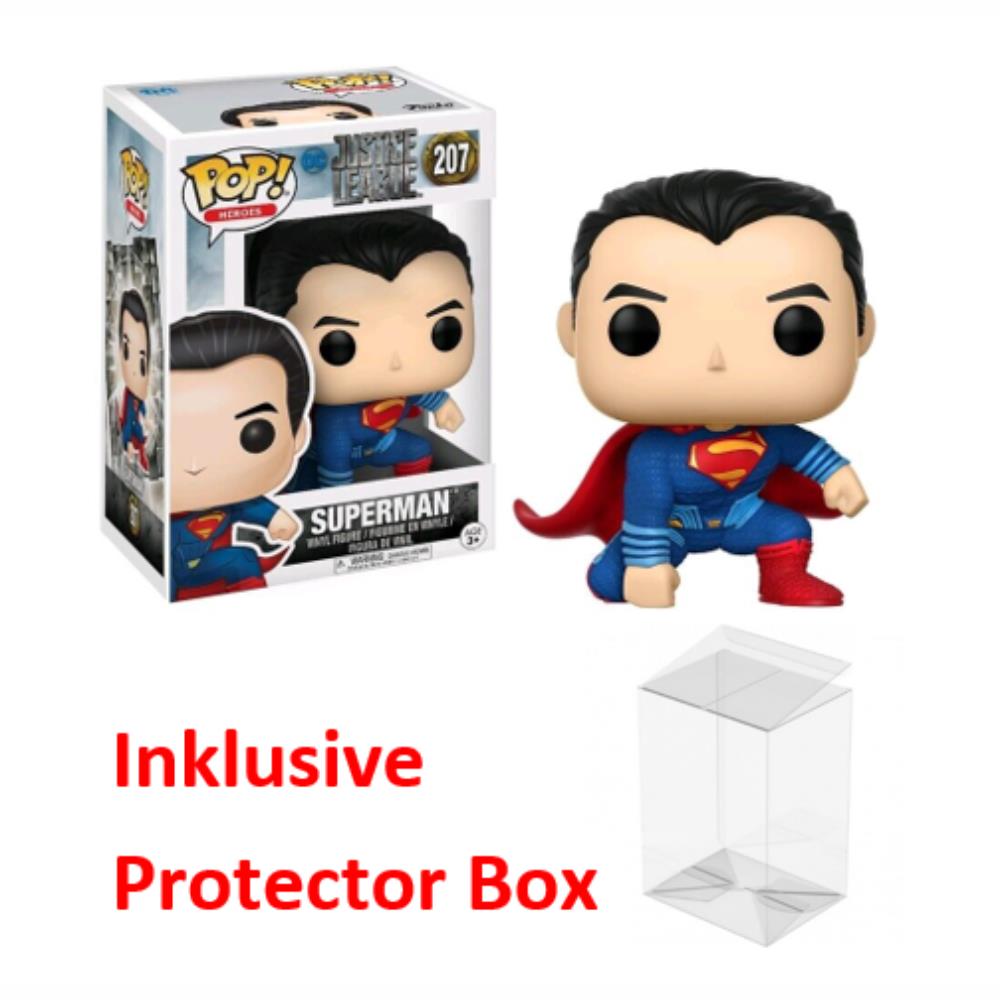 FUNKO POP Justice League DC  #207 Superman Vinyl Figur sealed + Protector Box