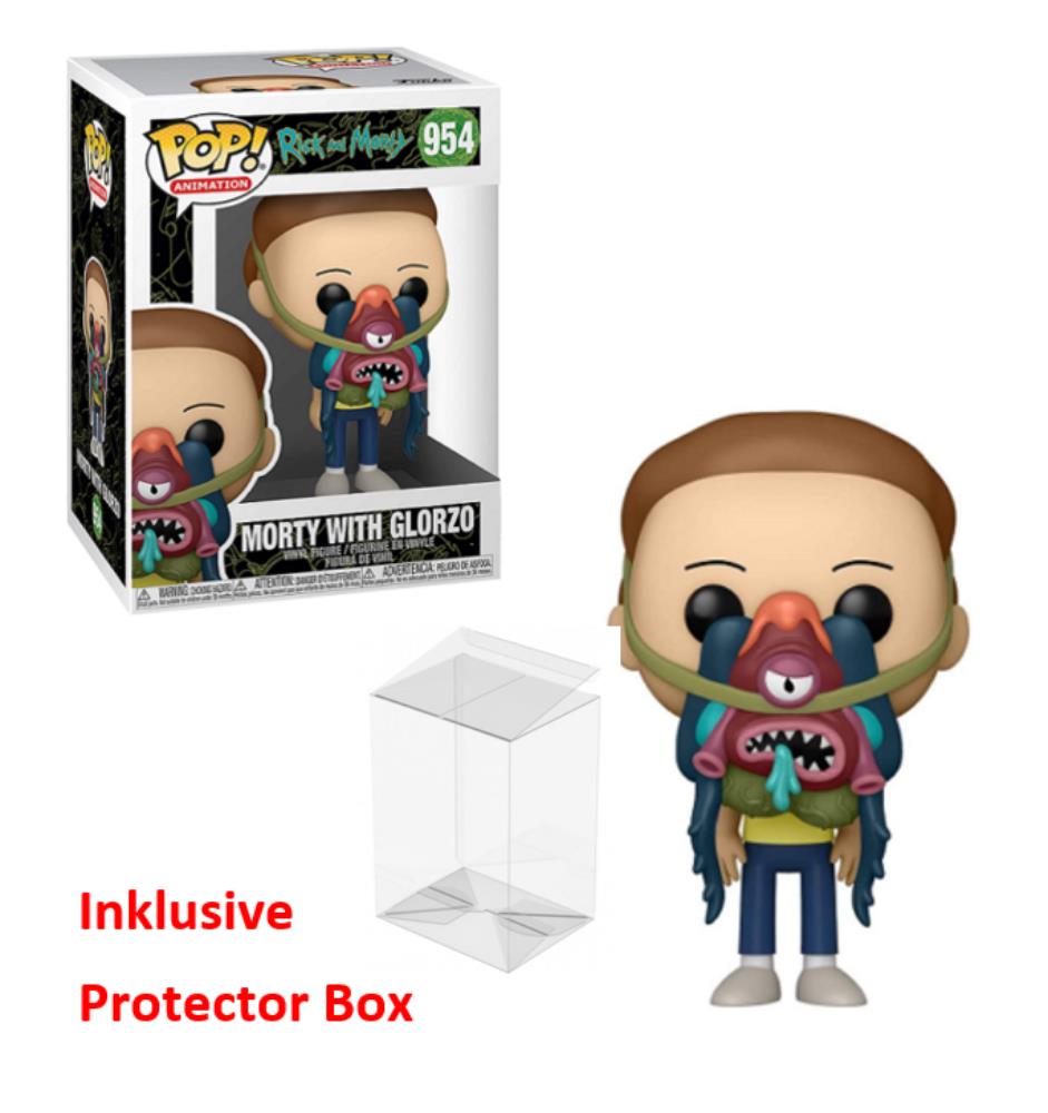 FUNKO POP Rick and Morty #954 Morty with Glorzo Figur NEU sealed + Protector Box